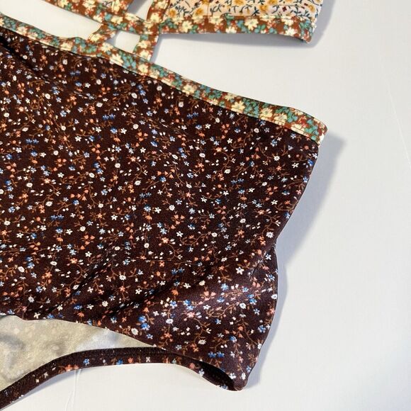 Zimmermann Sz 2 (6/8) Floral Swimsuit One Piece Cutout Halter Bikini - Picture 6 of 10